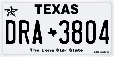 TX license plate DRA3804