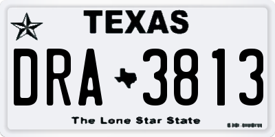 TX license plate DRA3813