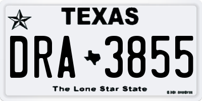 TX license plate DRA3855