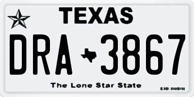 TX license plate DRA3867