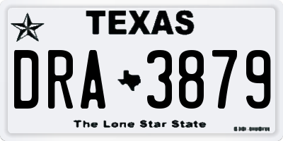 TX license plate DRA3879