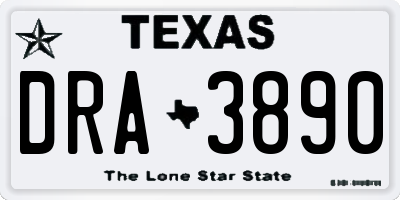 TX license plate DRA3890