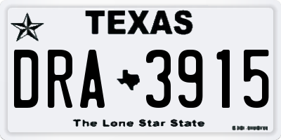 TX license plate DRA3915