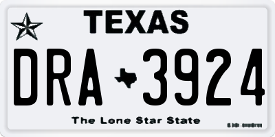 TX license plate DRA3924