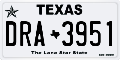 TX license plate DRA3951