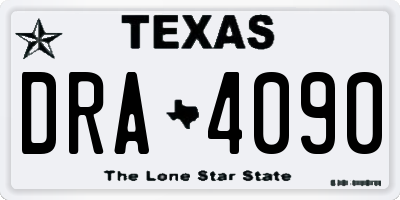 TX license plate DRA4090