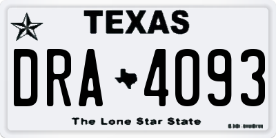 TX license plate DRA4093