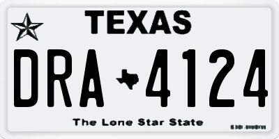 TX license plate DRA4124