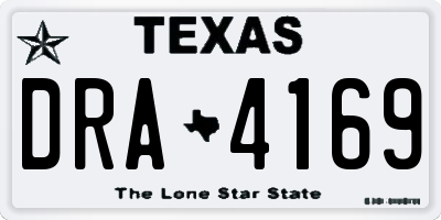 TX license plate DRA4169