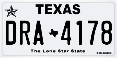 TX license plate DRA4178