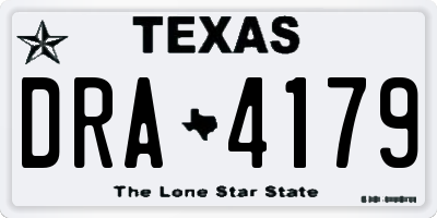 TX license plate DRA4179