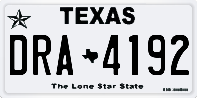 TX license plate DRA4192