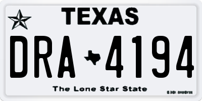 TX license plate DRA4194