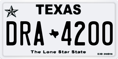 TX license plate DRA4200