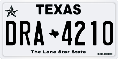TX license plate DRA4210
