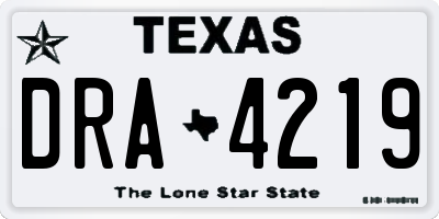 TX license plate DRA4219