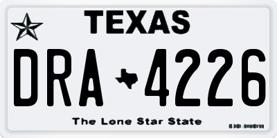 TX license plate DRA4226