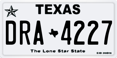 TX license plate DRA4227