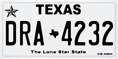 TX license plate DRA4232