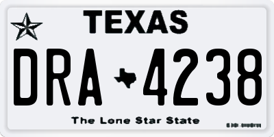 TX license plate DRA4238