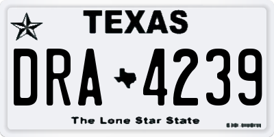 TX license plate DRA4239