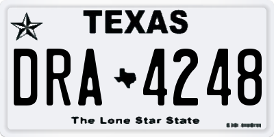 TX license plate DRA4248