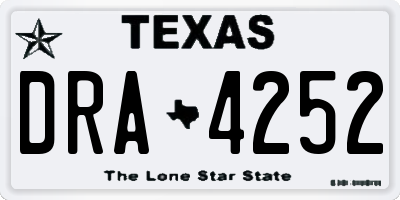 TX license plate DRA4252