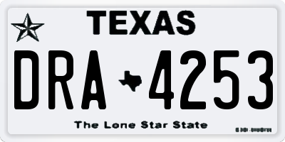 TX license plate DRA4253