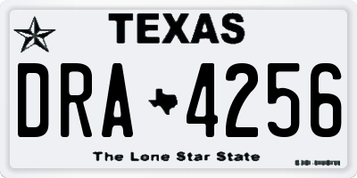 TX license plate DRA4256