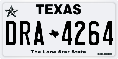 TX license plate DRA4264