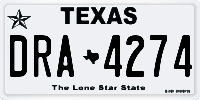 TX license plate DRA4274