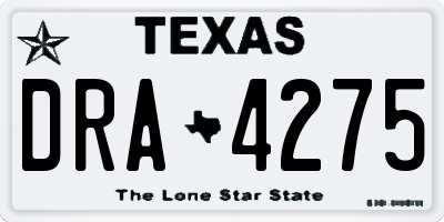 TX license plate DRA4275