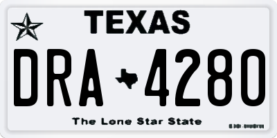 TX license plate DRA4280