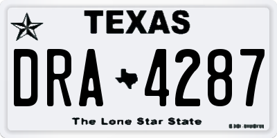 TX license plate DRA4287