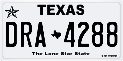 TX license plate DRA4288