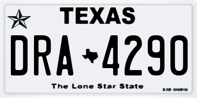 TX license plate DRA4290