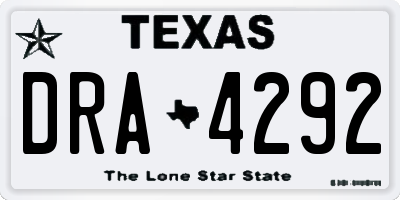 TX license plate DRA4292