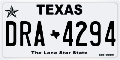 TX license plate DRA4294