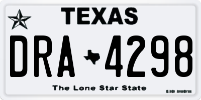 TX license plate DRA4298