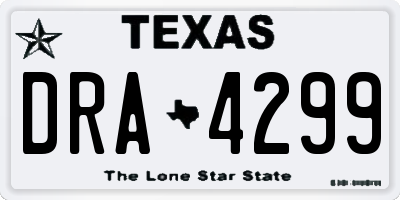 TX license plate DRA4299