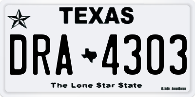TX license plate DRA4303