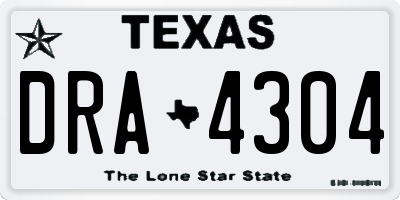 TX license plate DRA4304