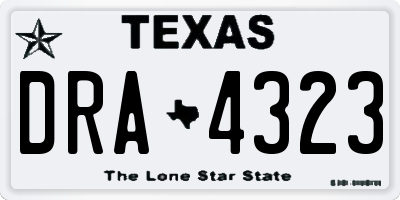TX license plate DRA4323
