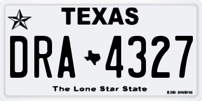 TX license plate DRA4327