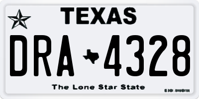 TX license plate DRA4328