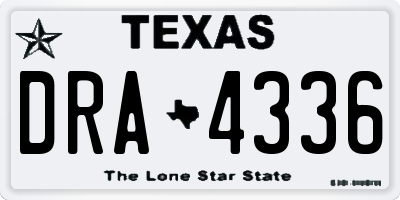 TX license plate DRA4336