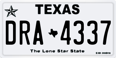 TX license plate DRA4337