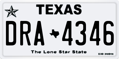 TX license plate DRA4346