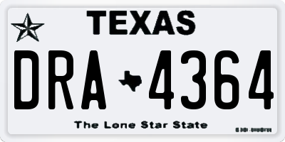 TX license plate DRA4364