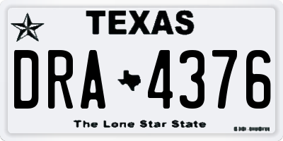 TX license plate DRA4376